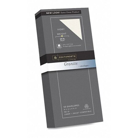 Southworth Envelope, Grnite, 25 Prct Cttn, No. 10, PK50 P93410L318