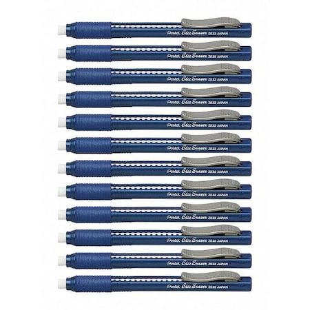 Pentel Eraser, Clic, Grip, Blue, PK12 ZE22CBX