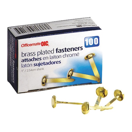 Oic Fastener, Brass, Rnd Head, 1", PK100 99814