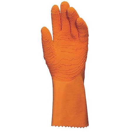 Mapa Chemical Resistant Gloves, Natural Rubber Latex, 12 1/2 in L, 53.00 mil, Orange, 10, 1 PR 321