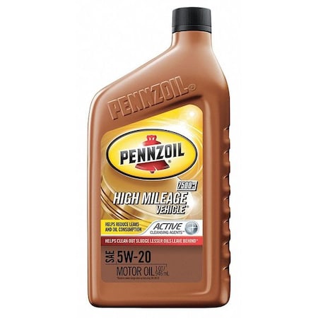 Pennzoil Engine Oil, 5W-20, 1 Qt., Hi Mileage 550022818