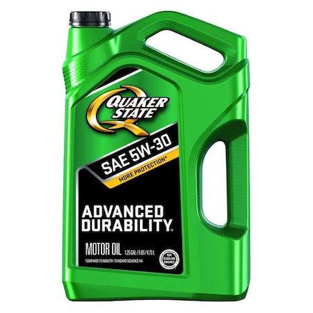 Quaker State Engine Oil, 5W-30, Conventional, 5 Qt., Advanced Durability 550044963