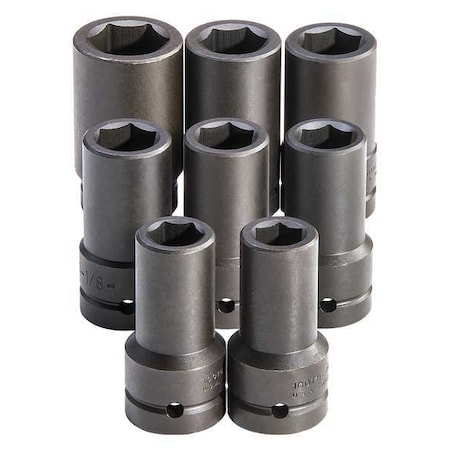 Proto 1" Drive Deep Impact Socket Set, SAE, 8 pcs J76108