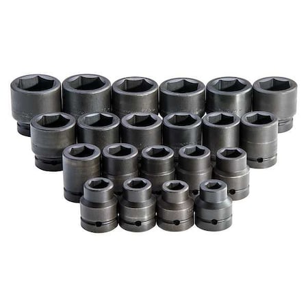 Proto 1" Drive Impact Socket Set, SAE, 21pcs J76122