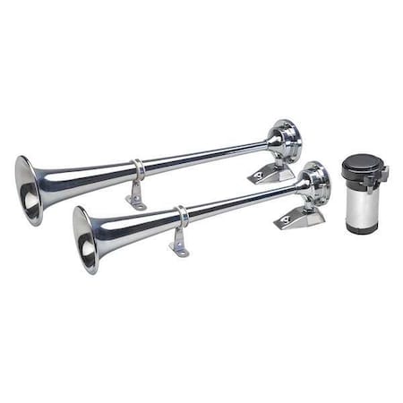 Wolo Marine Air Horn, Brass, 3-3/4 in. H, 24VDC 150-24