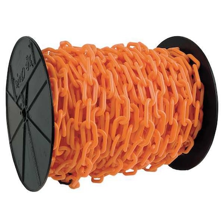 Zoro Select Plastic Chain, Safety Orange, 200 ft Length, Gloss 30112