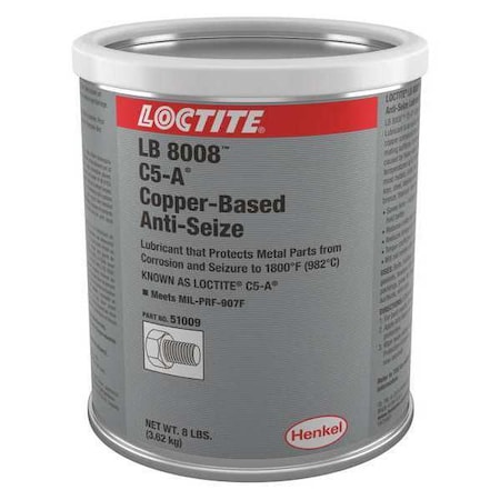 Loctite General Purpose Anti-Seize, Copper Base, 8 lb, Can, LB 8008, C5-A 234207