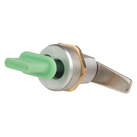 Delta Lock Interchangeable Core Keyed Cam Lock, Brushed Chrome, 1 1/4 in For Door Thickness, 0 Number of Keys G085053