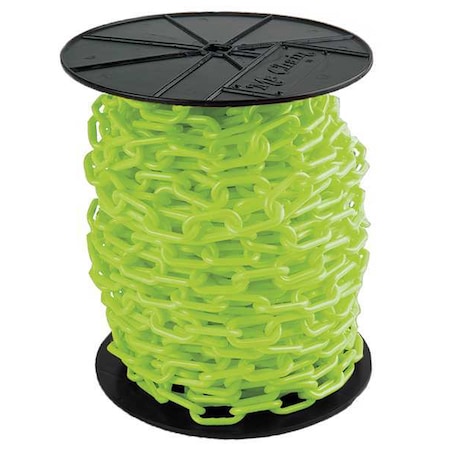 Zoro Select Plastic Chain, Safety Green, 200 ft Length, Gloss 30114