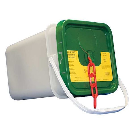 Zoro Select Plastic Chain, Red, 160 ft Length, Gloss 50005-P