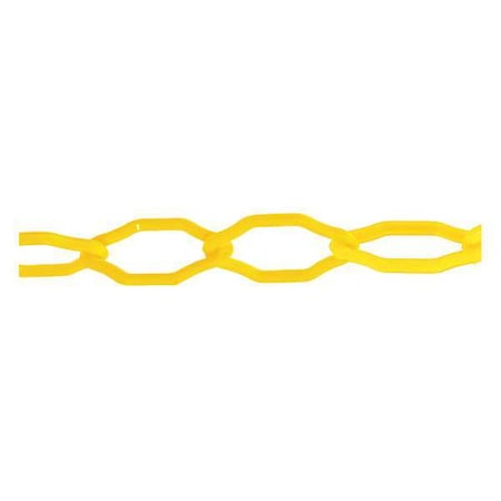 Zoro Select Plastic Chain, Yellow, 100 ft Length, Gloss 53002-100