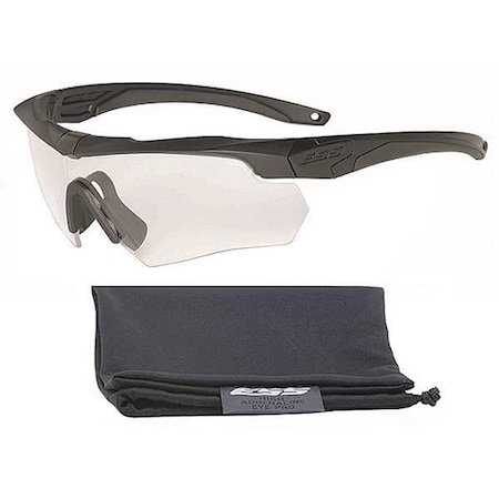 Ess Crossbow, Safety Glasses, Anti-Fog, Anti-Scratch, Chemical-Resistant, Clear Lens, Black Frame 740-0615
