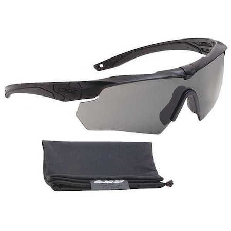 Ess Crossbow, Safety Glasses, Anti-Fog, Anti-Scratch, Chemical-Resistant, Gray Lens, Black Frame 740-0614