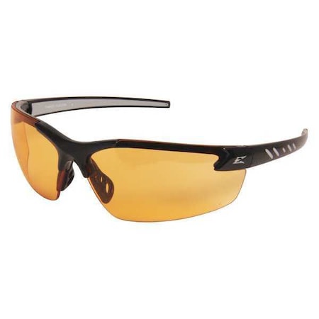 Edge Eyewear Zorge G2, Safety Glasses, Anti-Scratch, Amber Lens, Black Frame, Half-Frame DZ114-G2