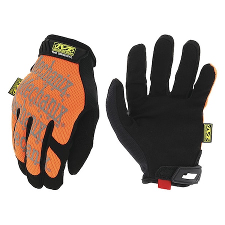 Mechanix Wear Hi-Viz Original(R) Mechanics Gloves, Synthetic Leather Palm, 9, Orange SMG-99-009