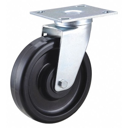 Zoro Select Swivel NSF-Listed Plate Caster, Phenolic, 6 in, 450 lb 02TM06101S002GN