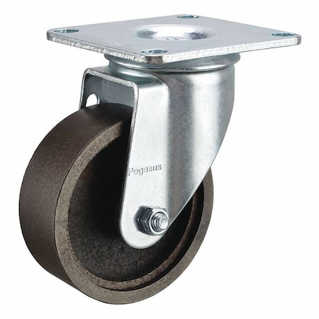 Zoro Select Swivel NSF-Listed Plate Cstr, Cast Iron, 3 in, 450 lb P12S-C030G-P3