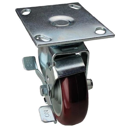 Zoro Select Swivel NSF-Listed Plate Cstr w/Brke, NSF-Listed Plate Type B 02XA06128S001GN