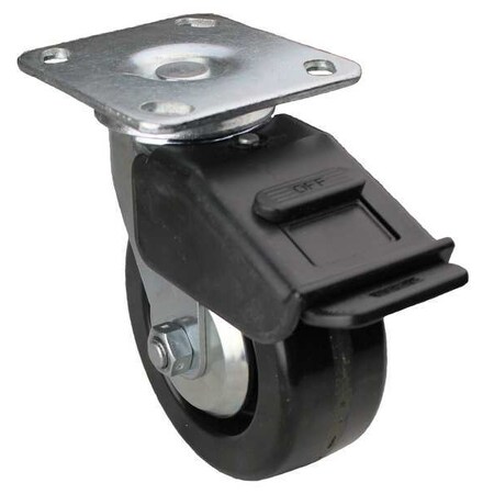 Zoro Select Swivel Plate Caster w/Total-Lock, Phenol, 5in, 650lb 08IT05201S002G