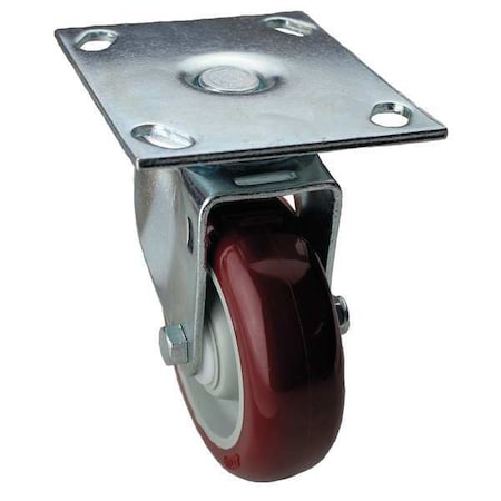 Zoro Select Swivel NSF-Listed Plate Caster, 450 lb., NSF-Listed Plate Type B 33H912