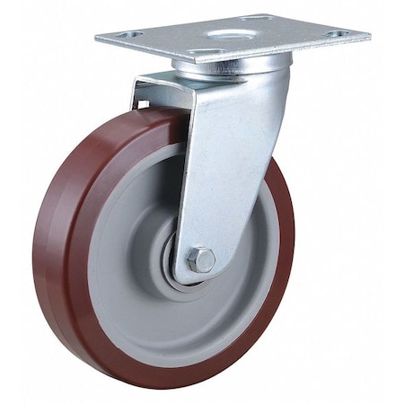 Zoro Select Swivel NSF-Listed Plate Caster, 450 lb., NSF-Listed Plate Type B 02XA06128S002GN