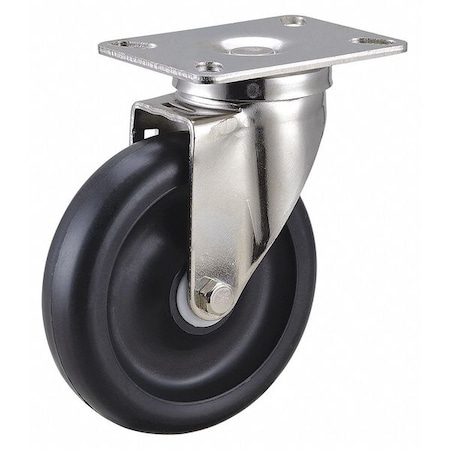 Zoro Select Swivel NSF-Listed Plate Caster, 450 lb., NSF-Listed Plate Type A 33H924