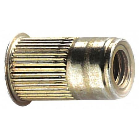 AVK Rivet Nut, 1/4"-20 Thread Size, 0.455 in Flange Dia., 0.58 in L, Steel, 25 PK AKS4T-420-165