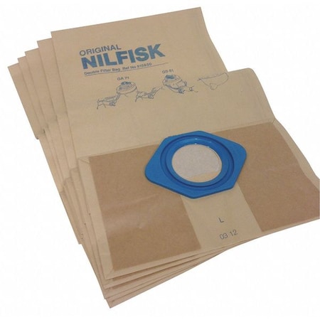 Nilfisk Dust Bag, 1in. L x 12in. W x 10in. H, PK5 81585000