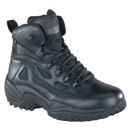 REEBOK Tactical Boots, 9-1/2W, Plain, 6in, Black, PR RB8678