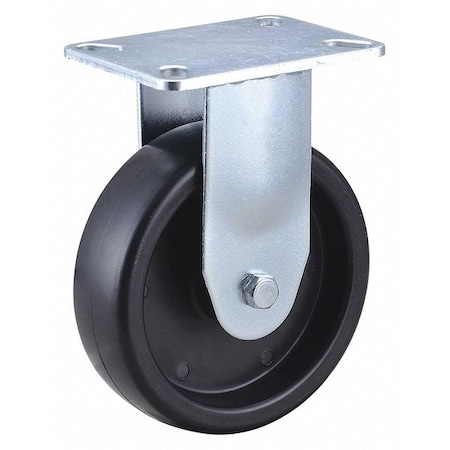 Zoro Select Rigid NSF-Listed Plate Caster, 5 in. Dia., 350 lb. 33J005