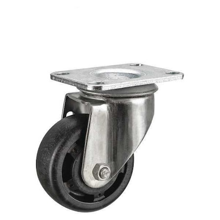 Zoro Select Swivel NSF-Listed Plate Caster, Glass Filled Nylon, 3in, 200lb P12SX-HNG030G-12