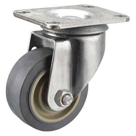 Zoro Select Swivel NSF-Listed Plate Caster, 5 in. Dia., 325 lb. P12SX-PRP050D-12-SS