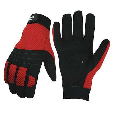Zoro Select Anti-Vibration Gloves, Rd, Blk, 2XL, PR 33J474