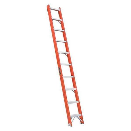 Louisville 10 ft Overall H, Straight Ladder, Fiberglass, Natural Finish, 300 lb Load Capacity FH1010