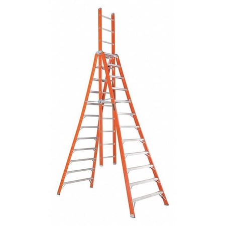 Louisville 12 ft Fiberglass Trestle Estension Ladder, 300 lbs. Load Capacity FX1112