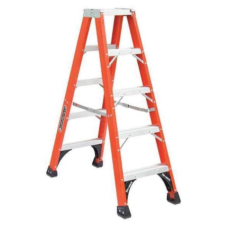 Louisville 5 ft. Fiberglass 375 lb. Twin Stepladder, Type IAA FM1405HD
