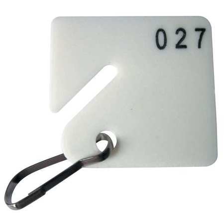 ZORO SELECT Key Tag Numbered 1 to 100, White, 100 PK 33J887
