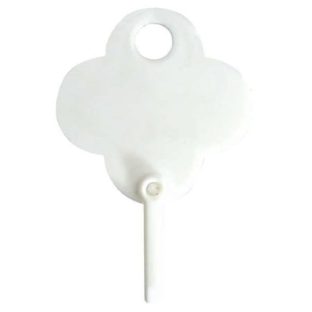Zoro Select Key Tag, White, Plastic, Reusable, Shamrock, 100 PK 33J873