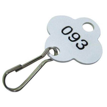 Zoro Select Key Tag, White, Plastic, Shamrock, Nickel Plated 100 PK 33J881