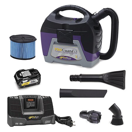 Proteam ProGuard Portable Shop Vacuum, 1-1/4" Hose Dia., Fine Dust Filter 107495