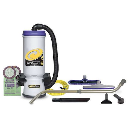 Proteam Super QuarterVac 6 qt. Backpack Vacuum w/ Xover Multi-Surface Telescoping Wand Tool Kit 107118
