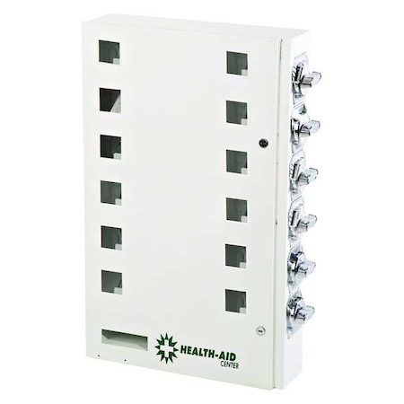 Health Aid 6 Machine Medicine Vending Machine, Steel, 20 in W, White, Keys HA6-25