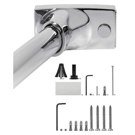 Wingits Curved Shower Rod, Chrome, 60In, 6 Proj, PK6 WOCONPS5REN