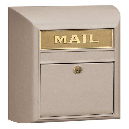 Salsbury Industries Modern Mailbox, Beige, Powder Coated, 1 Doors, Surface, Plain 4150P-BGE