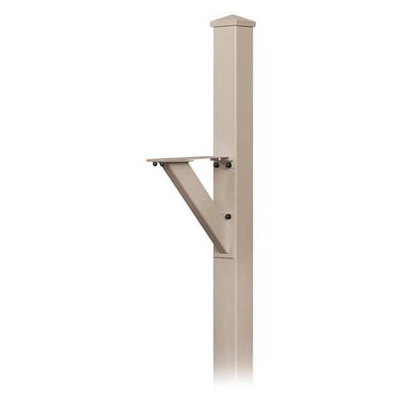 Salsbury Industries Mailbox Post, Beige, Powder Coated, In Ground, Decorative 4825BGE