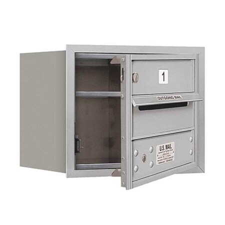 Salsbury Industries Horizontal Mailbox, Aluminum, Powder Coated, 1 Doors, Recessed, USPS 3703S-01AFU