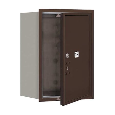 Salsbury Industries Mailbox, Bronze, Powder Coated, 1 Doors, Recessed, USPS 3706S-1PZFU