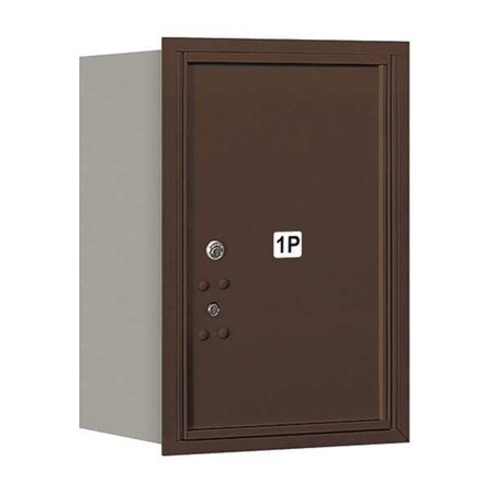 Salsbury Industries Horizontal Mailbox, Bronze, Powder Coated, 1 Doors, Recessed, USPS 3706S-1PZRU