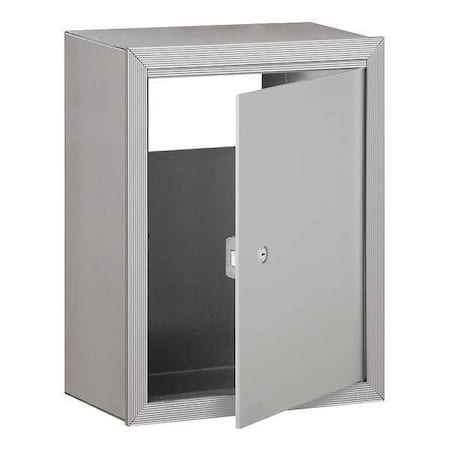 Salsbury Industries Receptacle, Aluminum, Powder Coated, 1 Doors, Surface, Surface Mounting 2256ALM