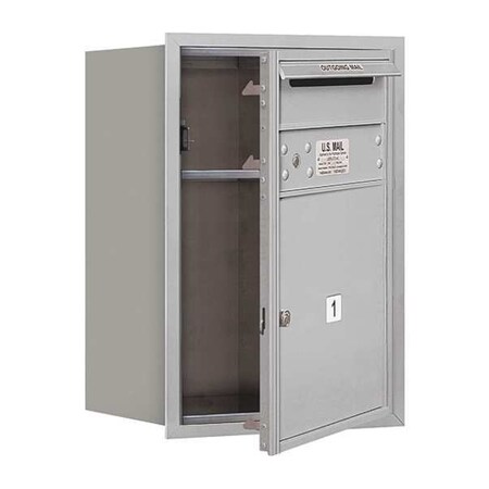 Salsbury Industries Horizontal Mailbox, Aluminum, Powder Coated, 1 Doors, Recessed, MB4 3706S-01AFU